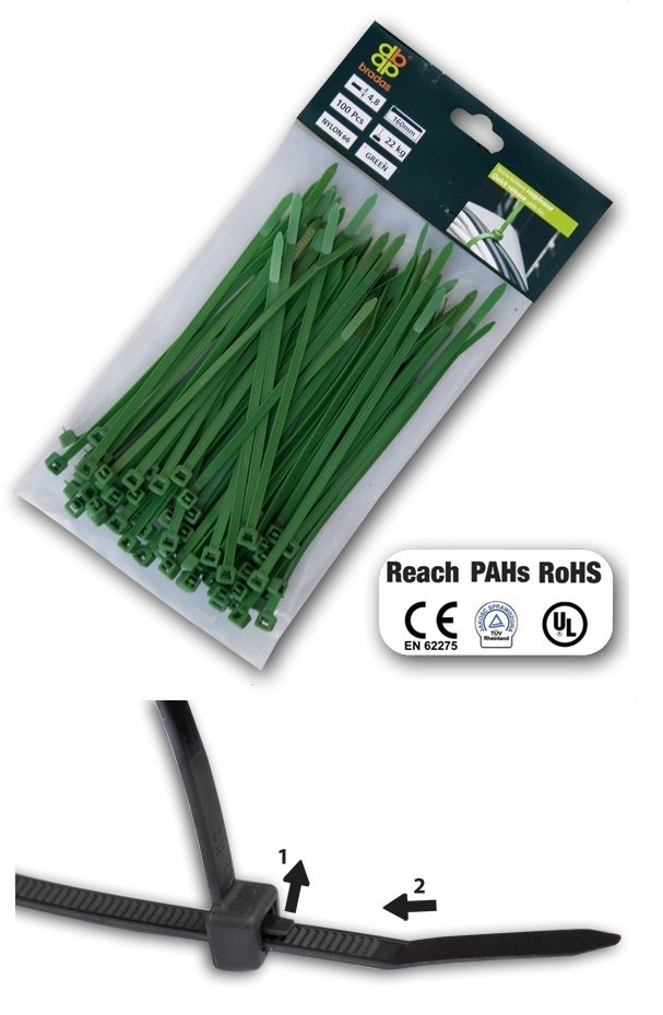 VIAZACI PASIK  3,6x100mm ZELENY    