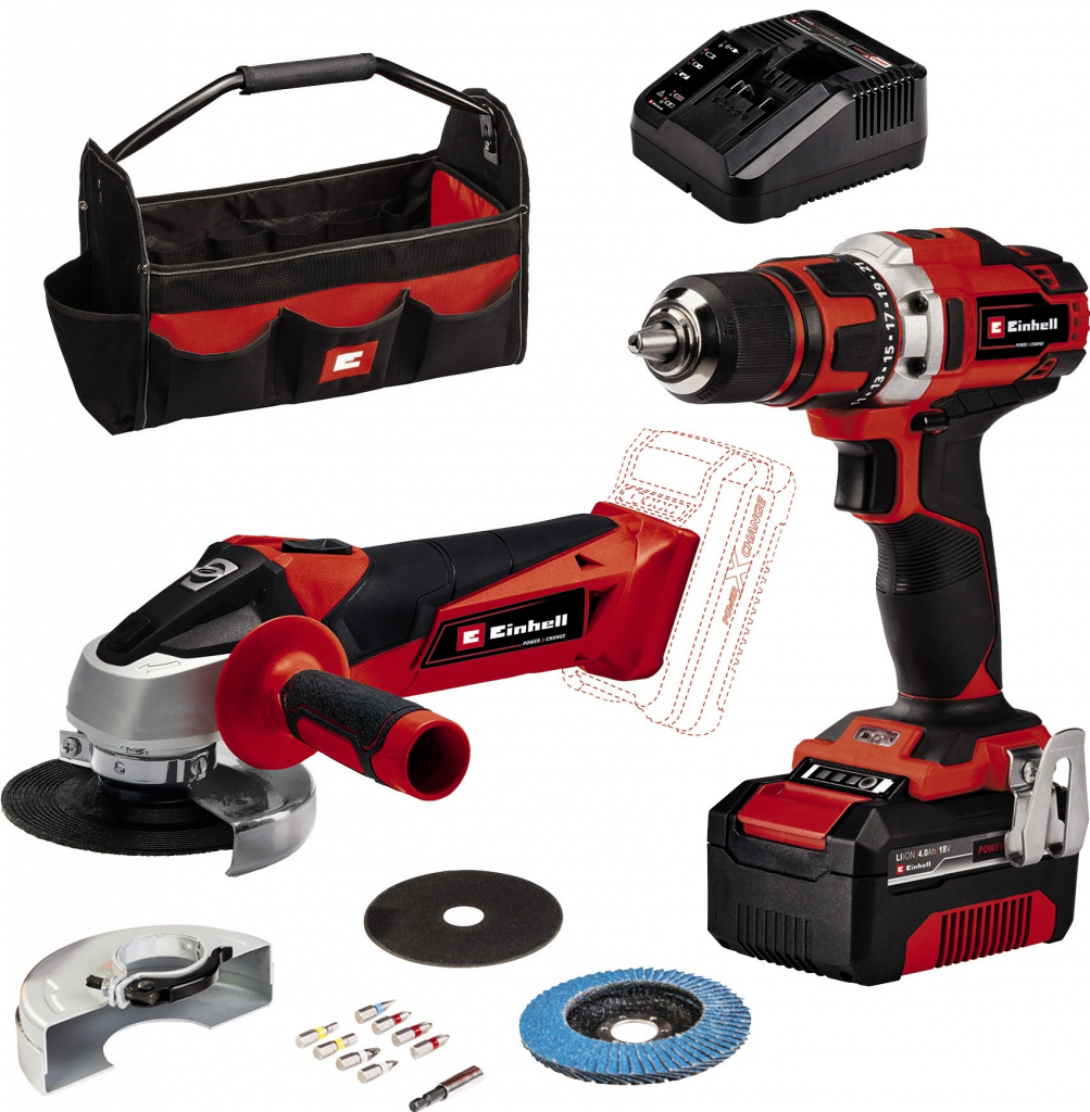 EINHELL AKU TE-TK 181/2 Li kit uhlova bruska+vrtacka