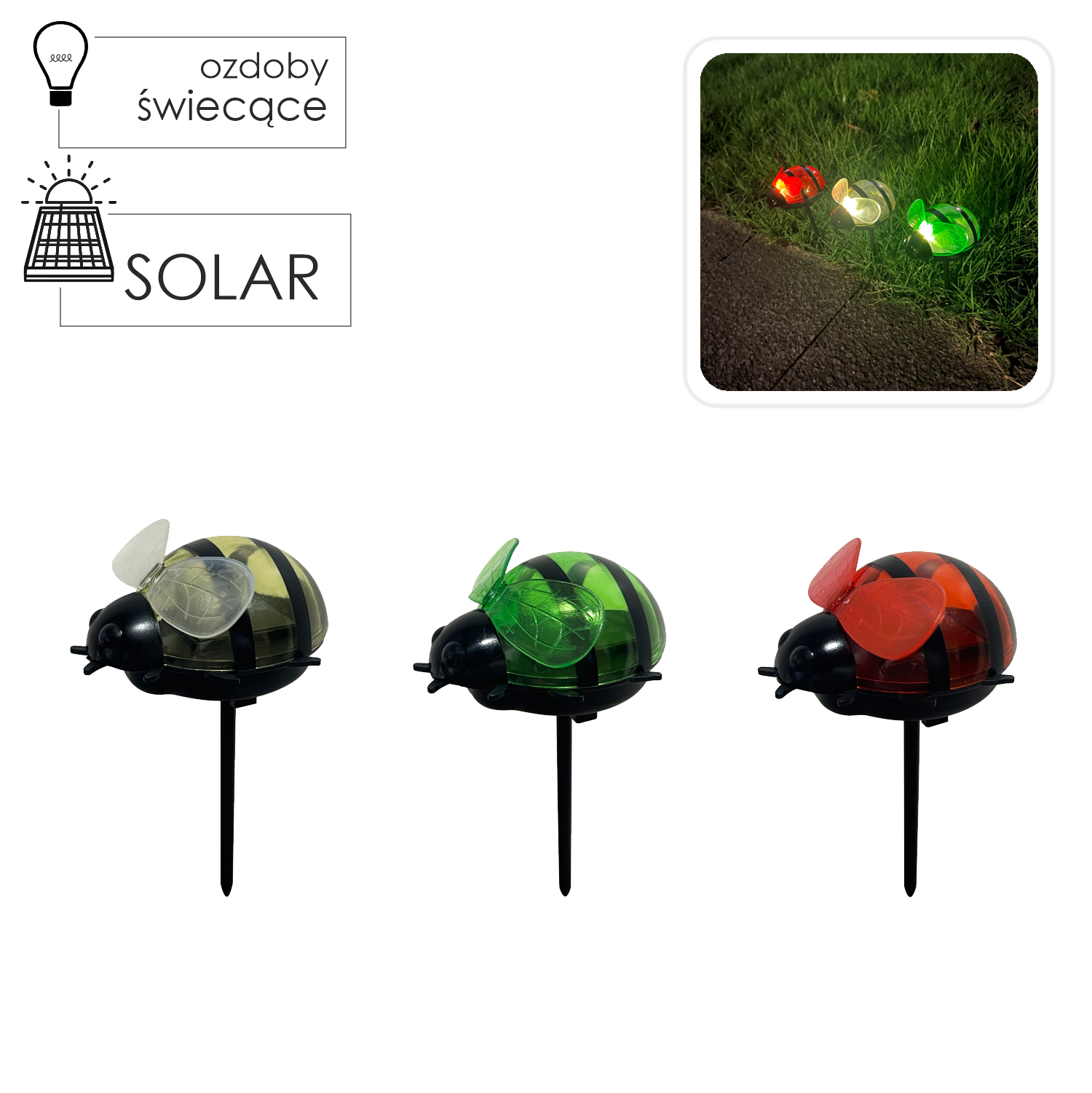 LAMPA SOLAR FUNNY vcela 7x6x14