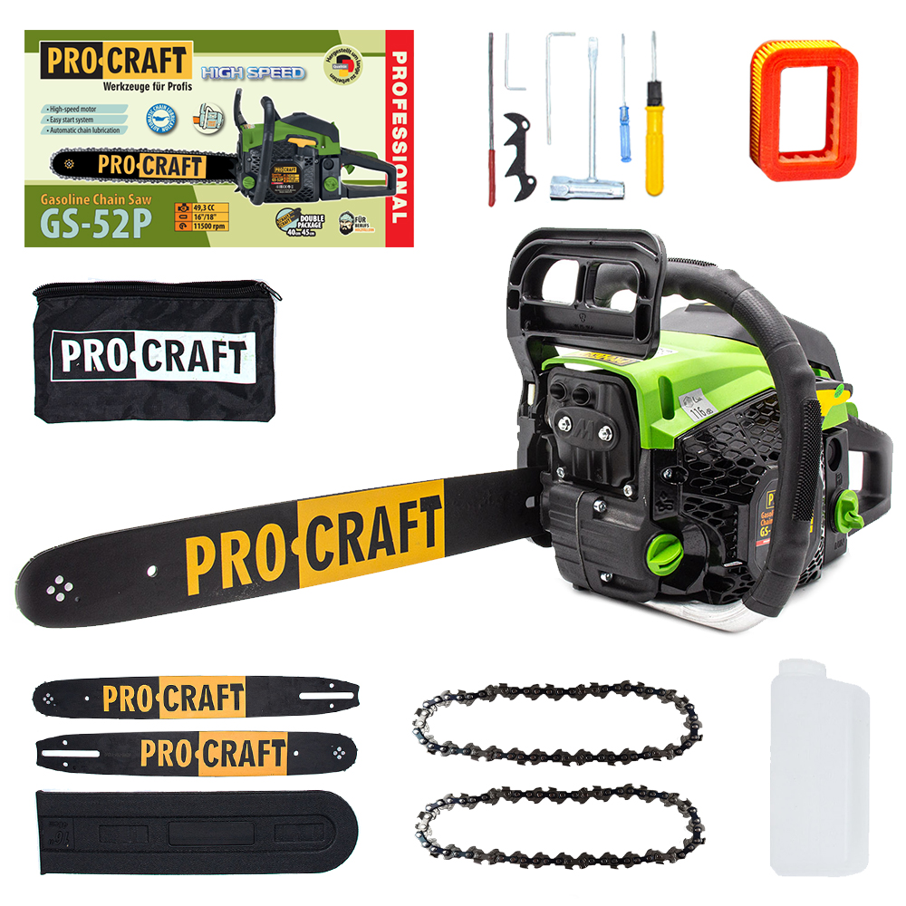 PROCRAFT PÍLA REŤAZOVÁ benzín GS-52P