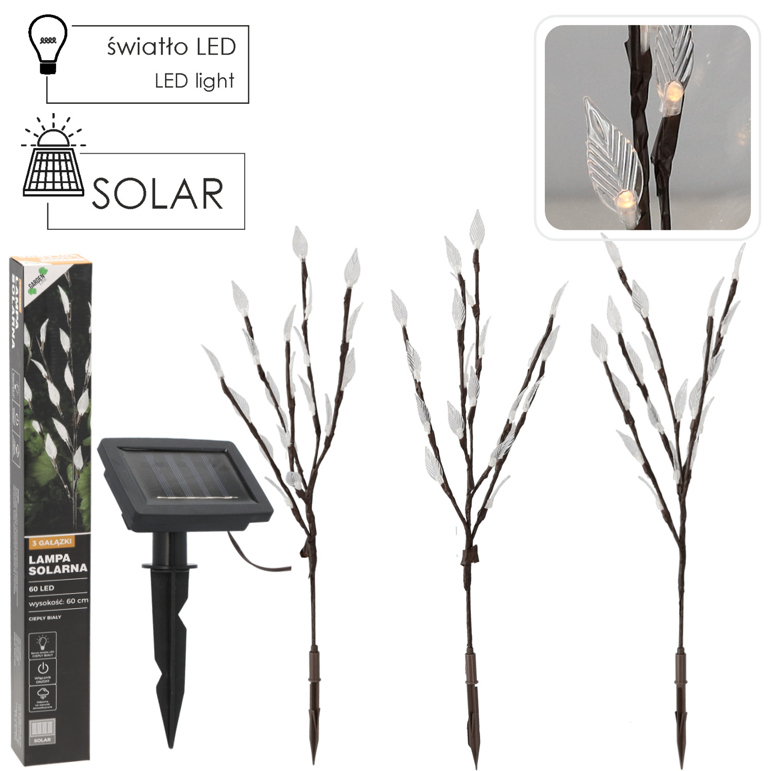LAMPA SOLAR HALUZKY 3ks